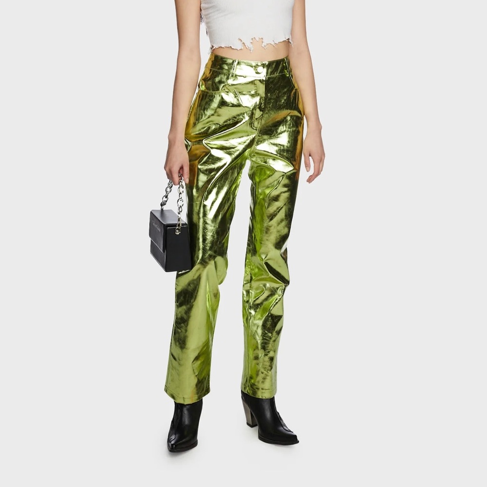 AMYLYNN Metallic Green Pants